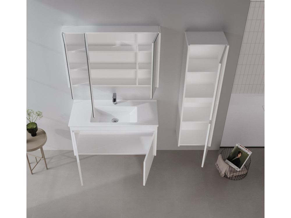 Wastafelkast "Arno 100" - 100 x 45 x 52 cm - Wit
