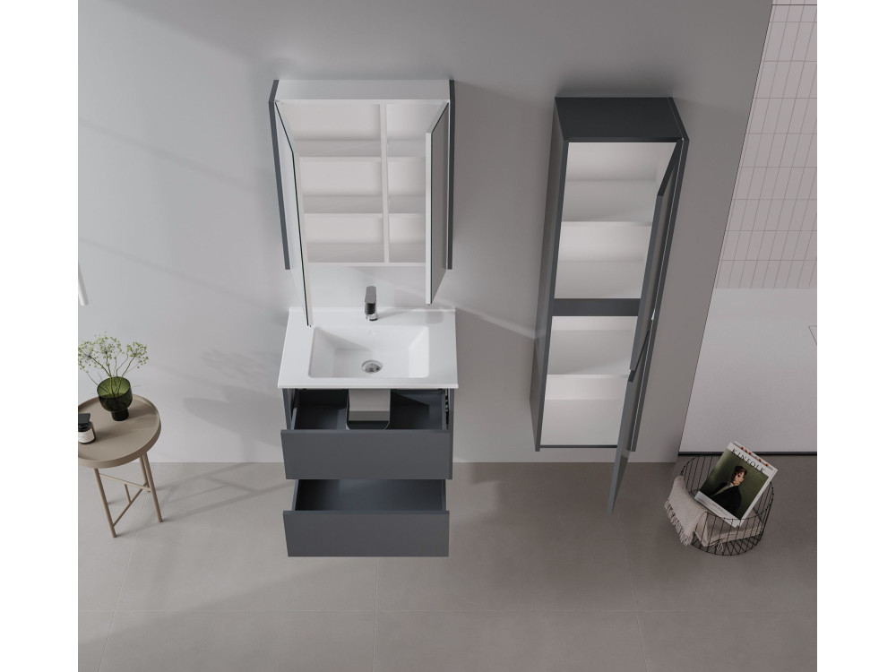 Wastafelmeubel "Arno 65" - 65 x 45 x 52 cm - Antraciet