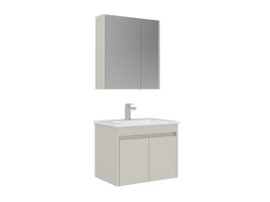 Wastafelmeubel met spiegel (2-delig) "Arno 65" - 65 x 45 x 52 cm - Cashmere