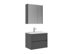 Wastafelmeubel met spiegel (2-delig) "Arno 65" - 65 x 45 x 52 cm - Grijs