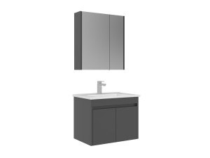 Wastafelmeubel met spiegel (2-delig) "Arno 65" - 65 x 45 x 52 cm - Grijs