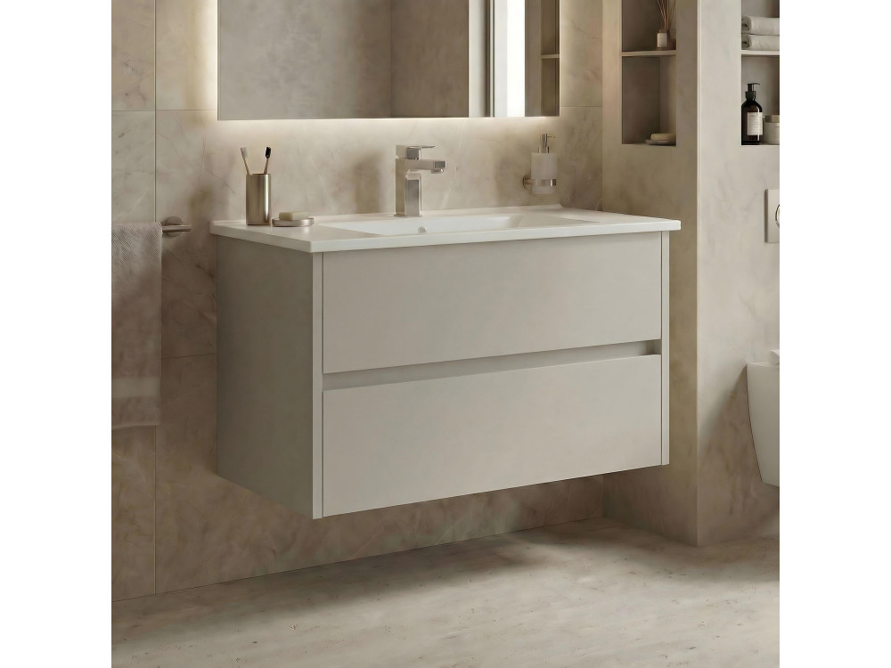 Wastafelmeubel "Arno 85" - 85 x 45 x 52 cm - Cashmere