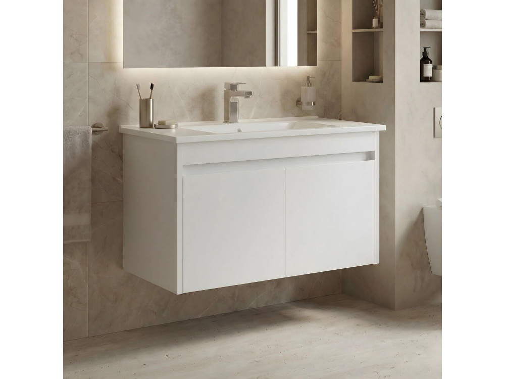 Wastafelmeubel "Arno 85" - 85 x 45 x 52 cm - Wit