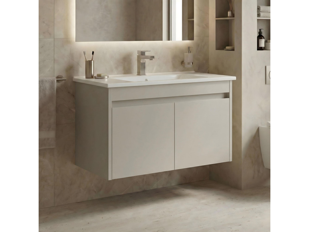 Wastafelmeubel "Arno 85" - 85 x 45 x 52 cm - Cashmere