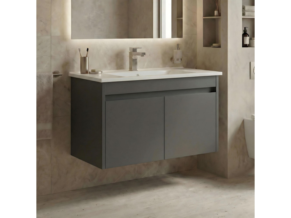 Wastafelmeubel "Arno 85" - 85 x 45 x 52 cm - Grijs