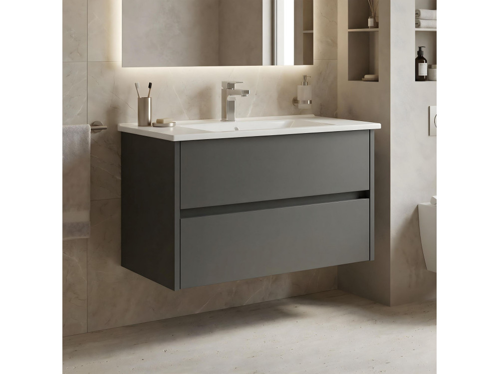 Wastafelmeubel "Arno 85" - 85 x 45 x 52 cm - Antraciet