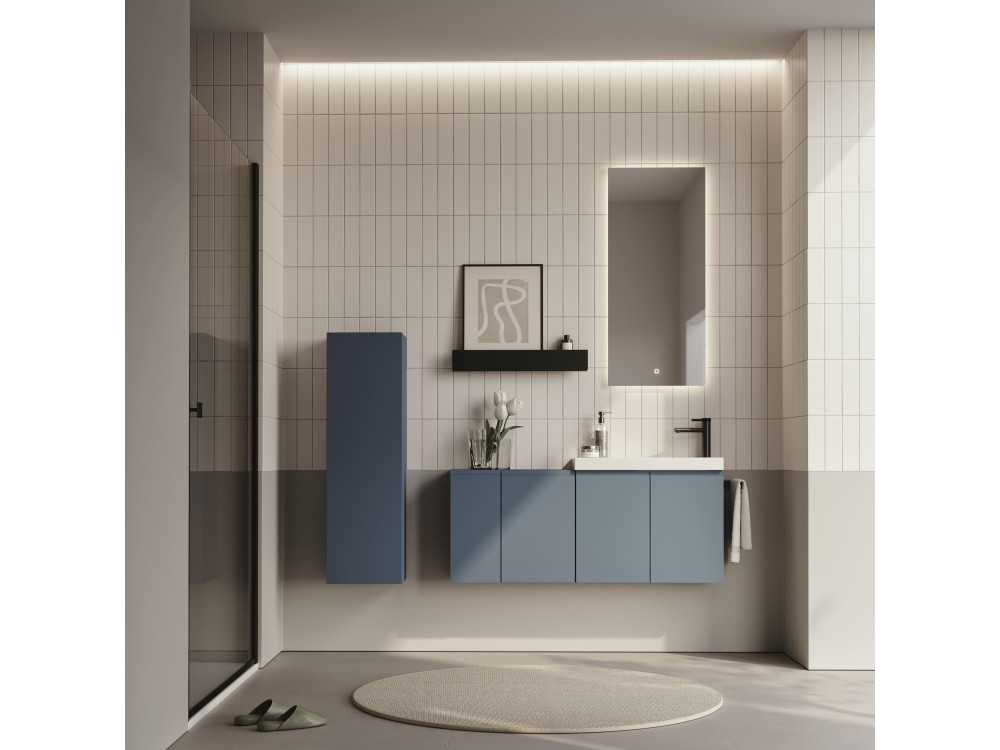 Wastafelmeubel "Ferla 110" - 110 x 22 x 45 cm - Petrolblauw