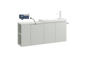 Wastafelmeubel "Ferla 110" - 110 x 22 x 45 cm - Matte Cashmere