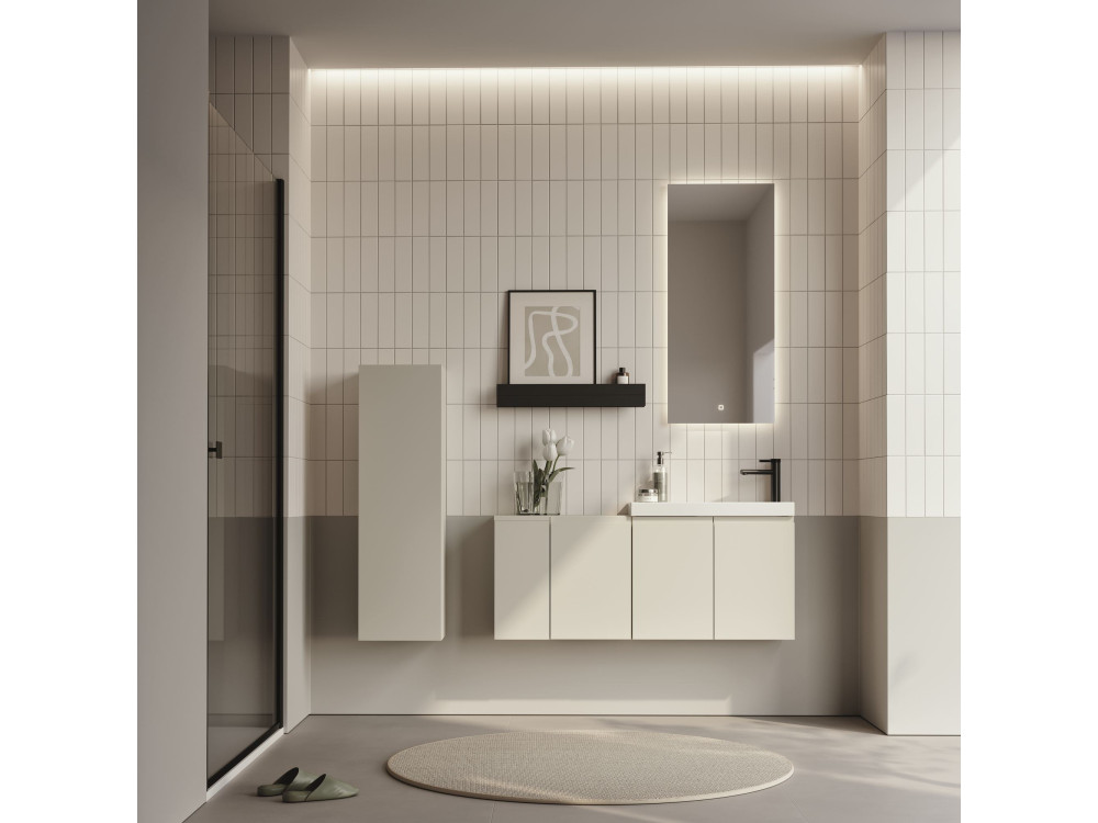 Wastafelmeubel "Ferla 110" - 110 x 22 x 45 cm - Matte Cashmere