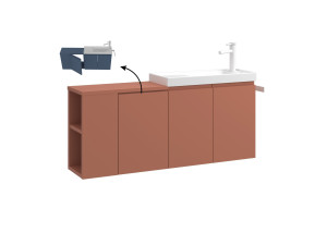 Wastafelmeubel "Ferla 110" - 110 x 22 x 45 cm - Matte Cinnamon