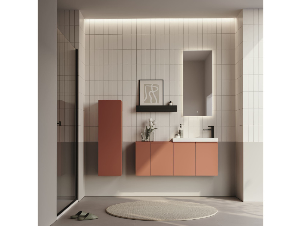 Wastafelmeubel "Ferla 110" - 110 x 22 x 45 cm - Matte Cinnamon