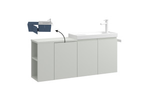 Wastafelmeubel "Ferla 110" - 110 x 22 x 45 cm - Matte Cashmere