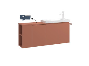 Wastafelmeubel "Ferla 110" - 110 x 22 x 45 cm - Matte Cinnamon