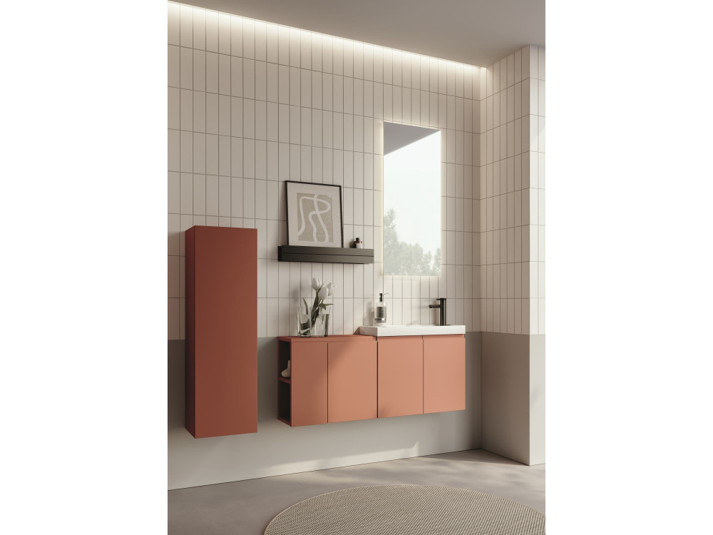 Wastafelmeubel "Ferla 110" - 110 x 22 x 45 cm - Matte Cinnamon