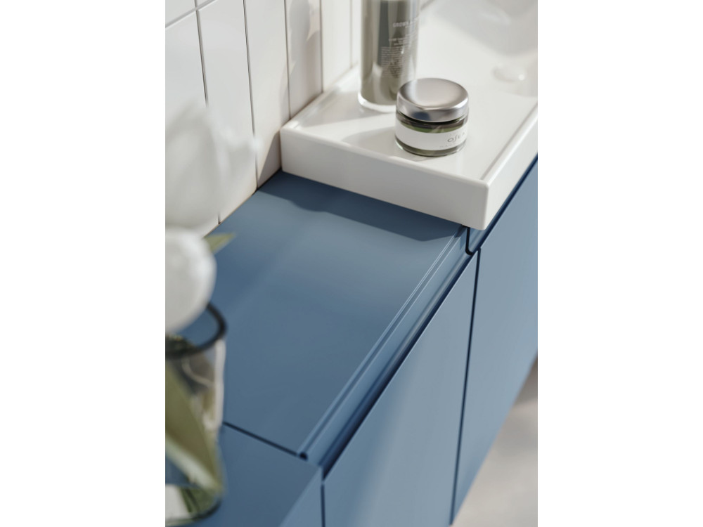 Wastafelmeubel met spiegel (2-delig) "Ferla 110" - 110 x 22 x 45 cm - Matte Blue