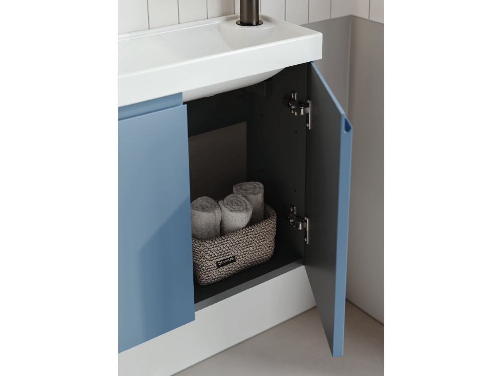Wastafelmeubel met spiegel (2-delig) "Ferla 110" - 110 x 22 x 45 cm - Matte Blue
