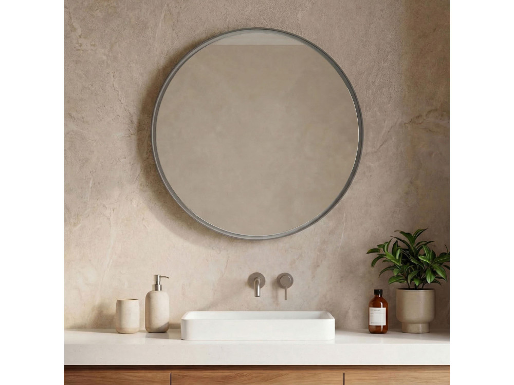 Decoratieve houten spiegel "Moonlight 90 v2" - 90 x 7 x 90 cm - Matte Mink