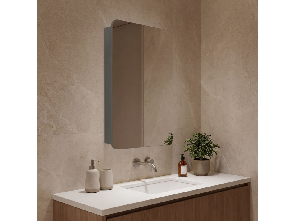 Badkamermeubel met spiegel "Orbit 50" - 50 x 16 x 71 cm - Grijs