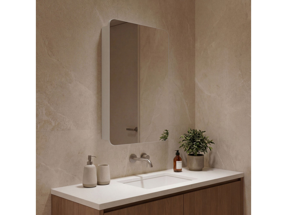 Badkamermeubel met spiegel "Orbit 50" - 50 x 16 x 71 cm - Wit