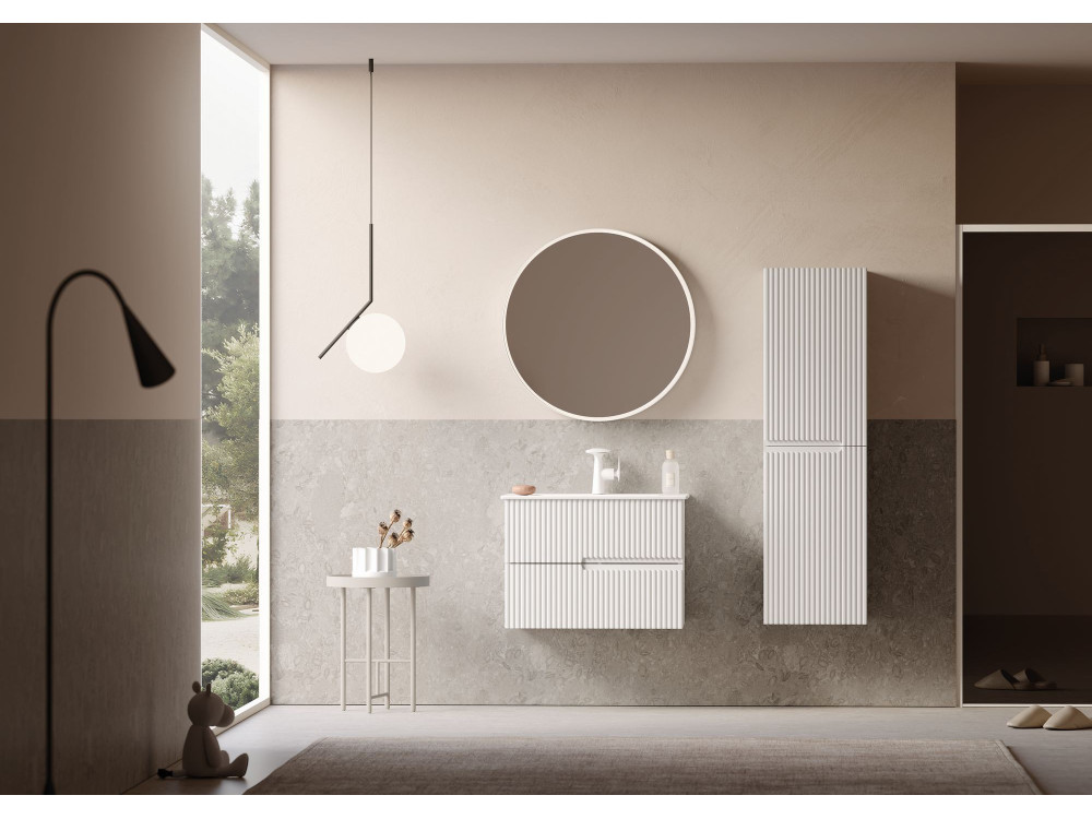 Decoratieve houten spiegel "Moonlight 75 v2" - 75 x 7 x 75 cm - Matwit