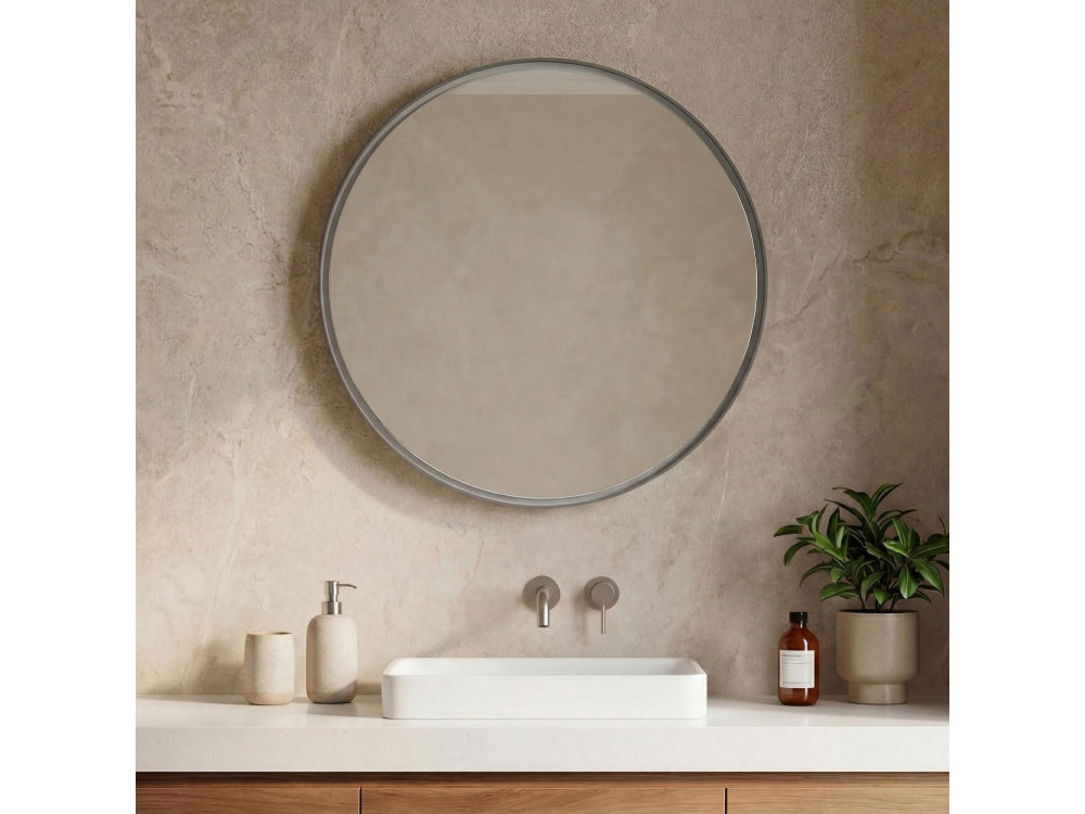 Decoratieve houten spiegel "Moonlight 75 v2" - 75 x 7 x 75 cm - Matte Mink