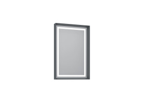 Decoratieve houten spiegel "Craft 60 x 90 v2" - 60 x 10 x 90 cm - Mat antraciet