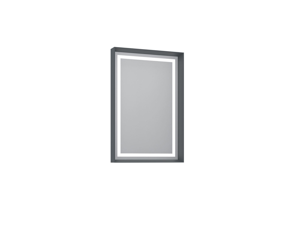 Decoratieve houten spiegel "Craft 60 x 90 v2" - 60 x 10 x 90 cm - Mat antraciet