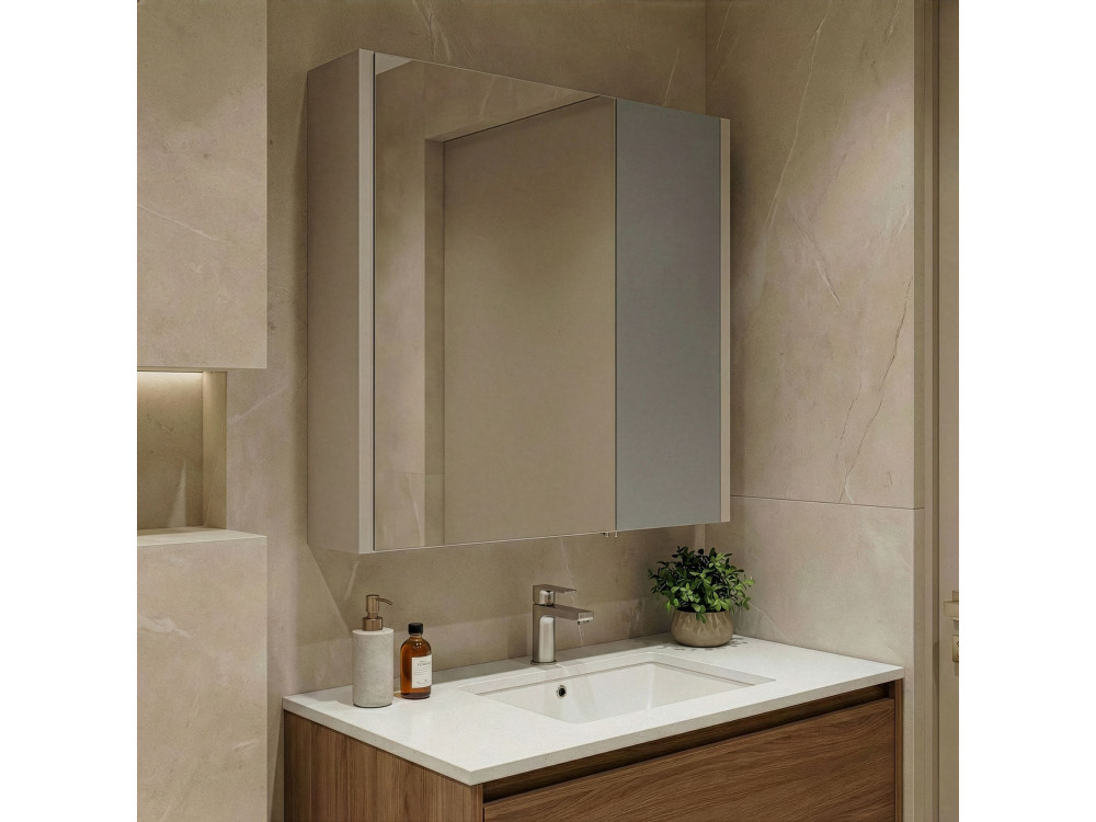 Badkamermeubel met spiegel "Desna 60" - 60 x 16 x 66 cm - Sand