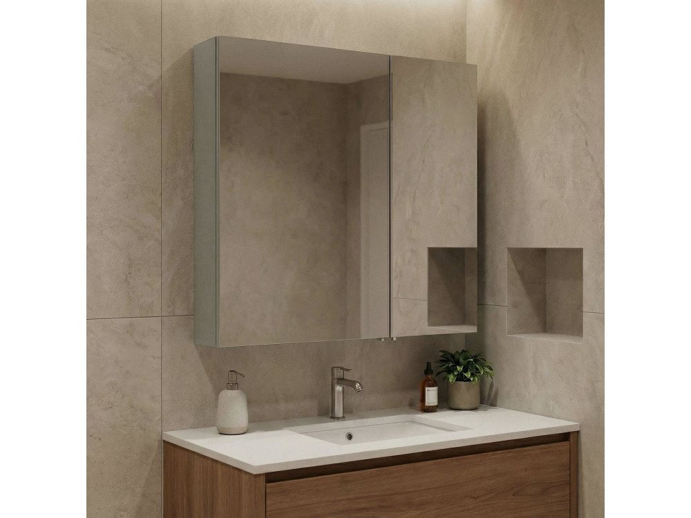 Badkamermeubel met spiegel "Bari 60" - 60 x 16 x 66 cm - Mat Cashmere