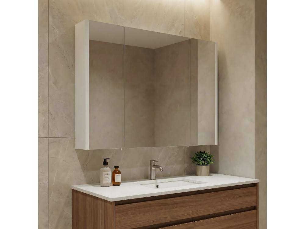 Badkamermeubel met spiegel "Arno 100" - 100 x 16 x 66 cm - Wit