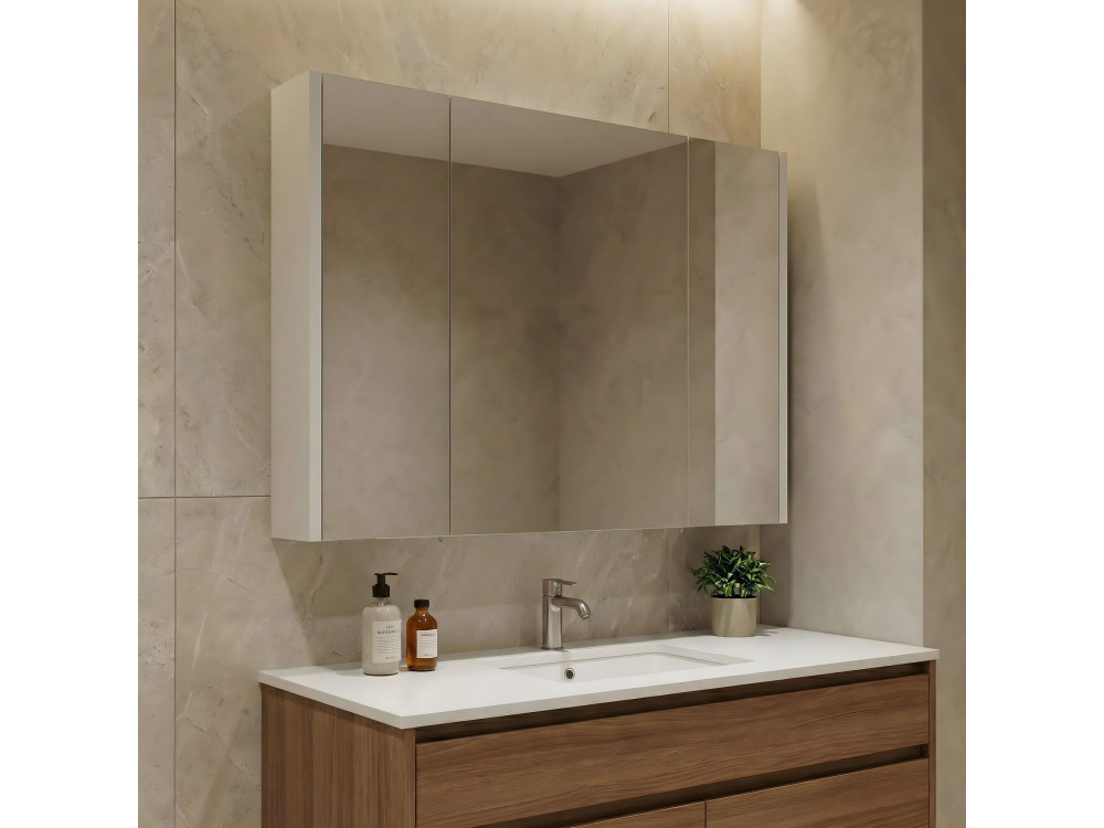 Badkamermeubel met spiegel "Arno 100" - 100 x 16 x 66 cm - Cashmere
