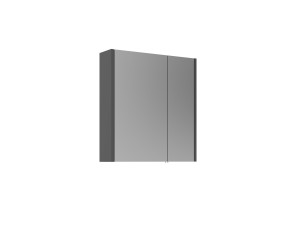 Badkamermeubel met spiegel "Arno 60" - 60 x 16 x 66 cm - Grijs / Antraciet