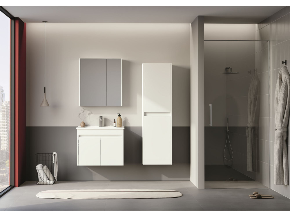 Badkamermeubel met spiegel "Arno 60" - 60 x 16 x 66 cm - Wit
