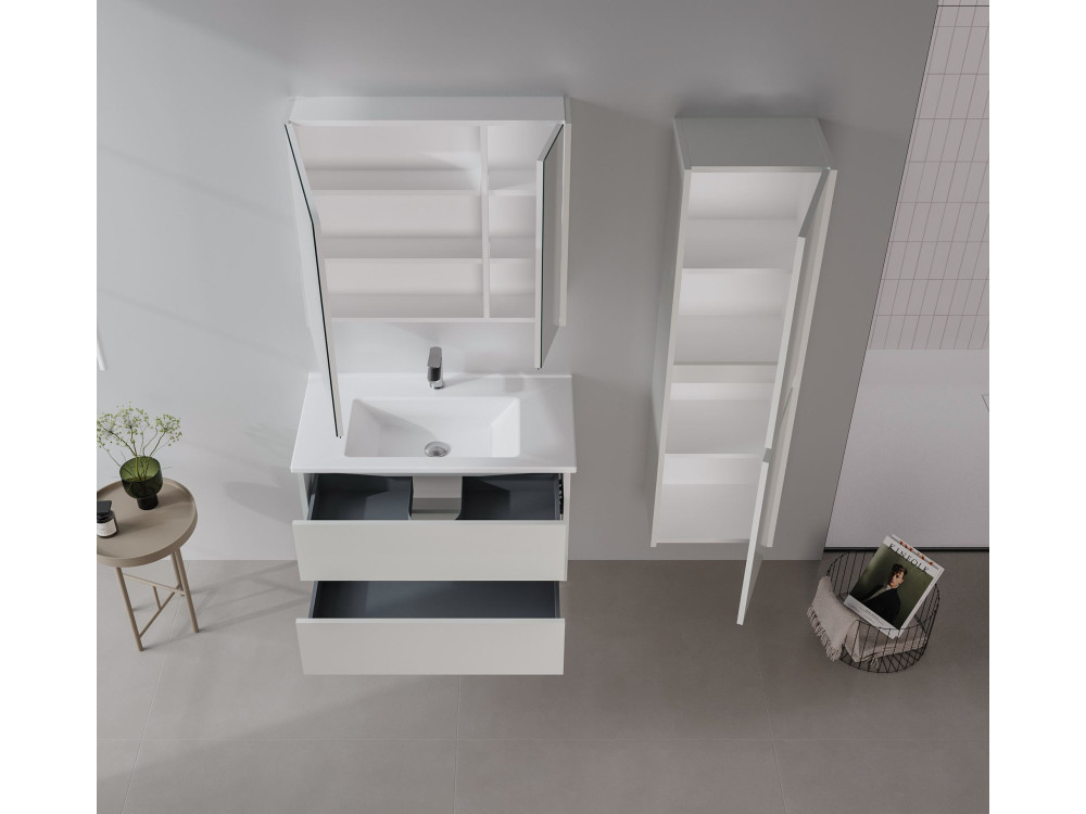 Badkamermeubel met spiegel "Arno 80" - 79 x 16 x 66 cm - Cashmere