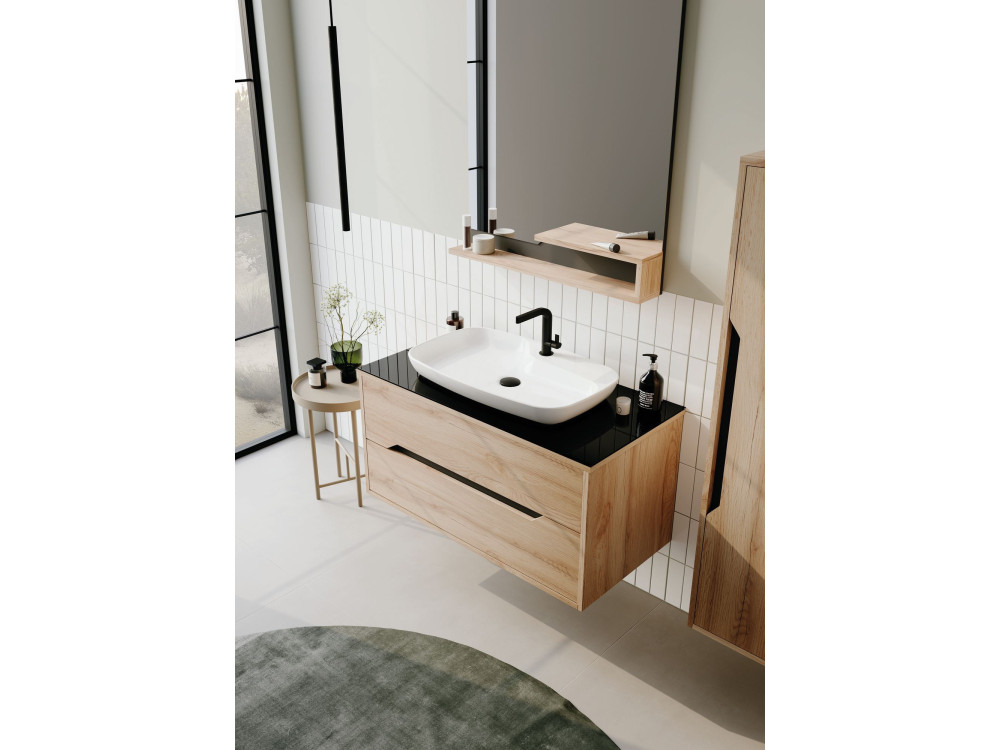 Decoratieve houten spiegel "Galia 80" - 60 x 14 x 100 cm - eikenhout