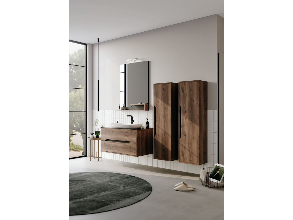 Decoratieve houten spiegel "Galia 80" - 60 x 14 x 100 cm - Dark Walnut