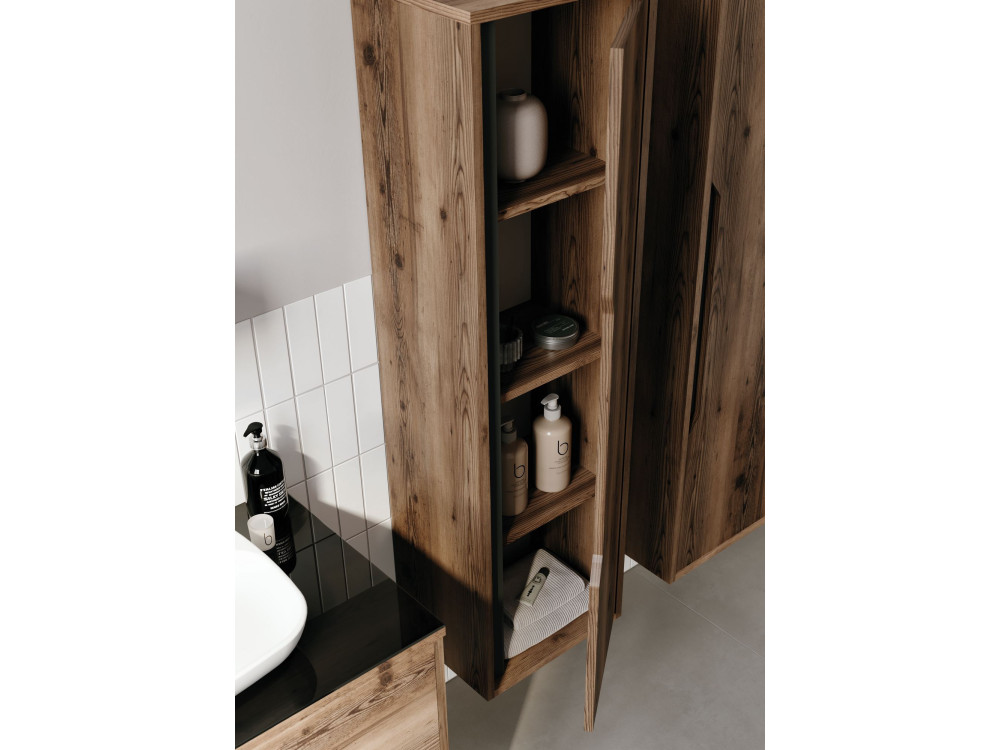 Badkamerkast "Galia 40" - 40 x 30 x 138 cm - Dark Walnut