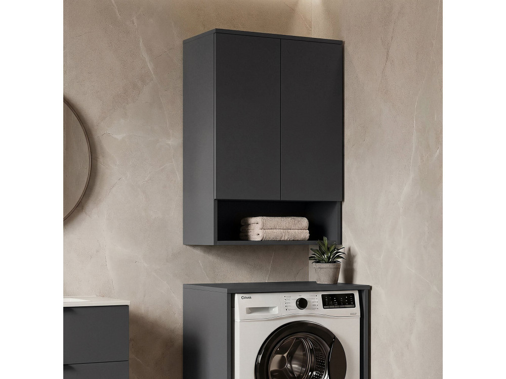 Badkamerkast "Bosco Lume 70" - 70 x 36 x 100 cm - Mat antraciet