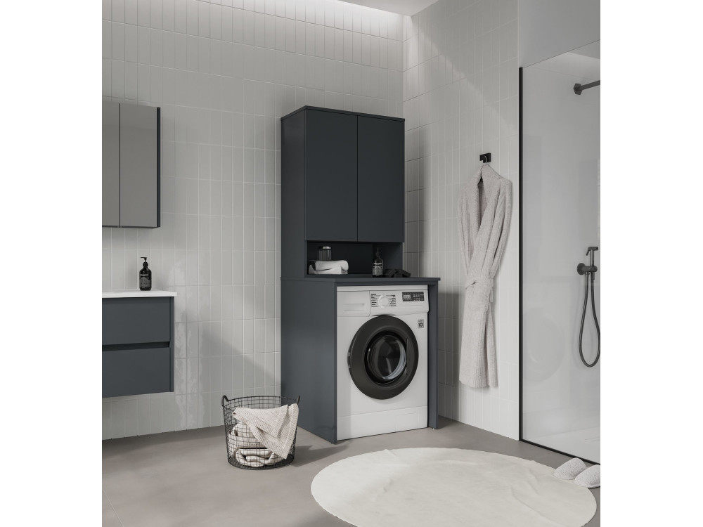 Badkamerkast "Bosco Lume 70" - 70 x 36 x 100 cm - Mat antraciet