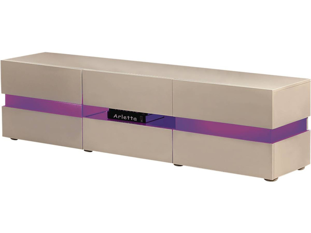 TV meubel LED "Vida' - 177 x 39 x 45 cm - Wit gelakt