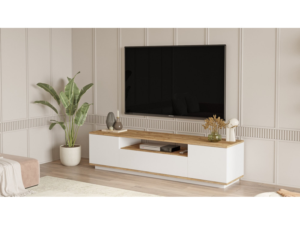 FR7" houten TV-meubel - 180 x 44 x 44 cm - Atlantic PineWit