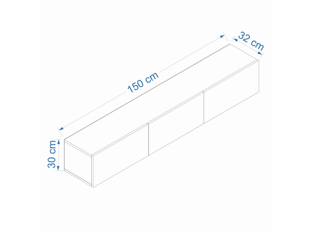 West" houten TV-meubel - 150 x 32 x 30 cm - Atlantisch wit grenen