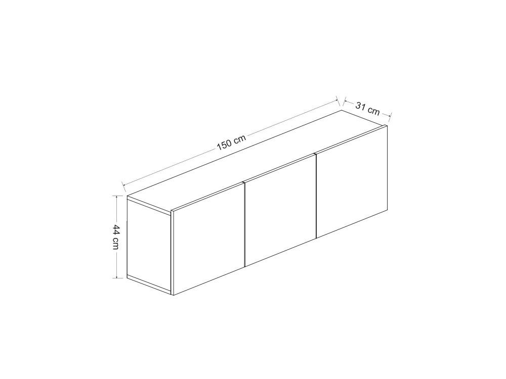 Wit" houten TV-meubel - 150 x 31 x 44 cm - Wit