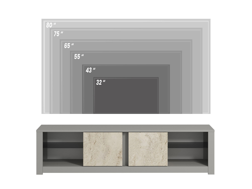 Houten TV-meubel "Aydos" 180 x 35 x 45 cm - Grijs