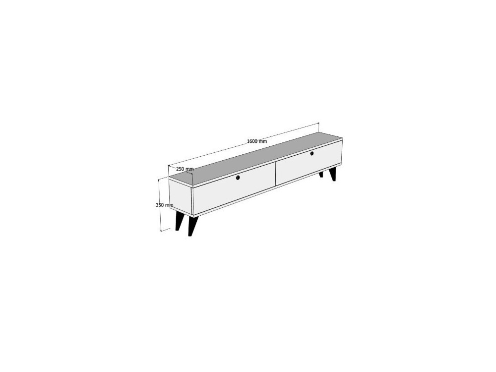 Houten TV-meubel "Parlak" - 160 x 25 x 40 cm - Beige