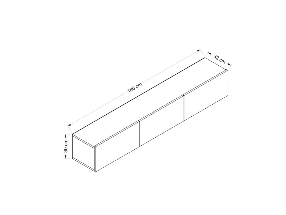 Hangend houten TV-meubel "Rigel" - 180 x 32 x 30 cm - Wit
