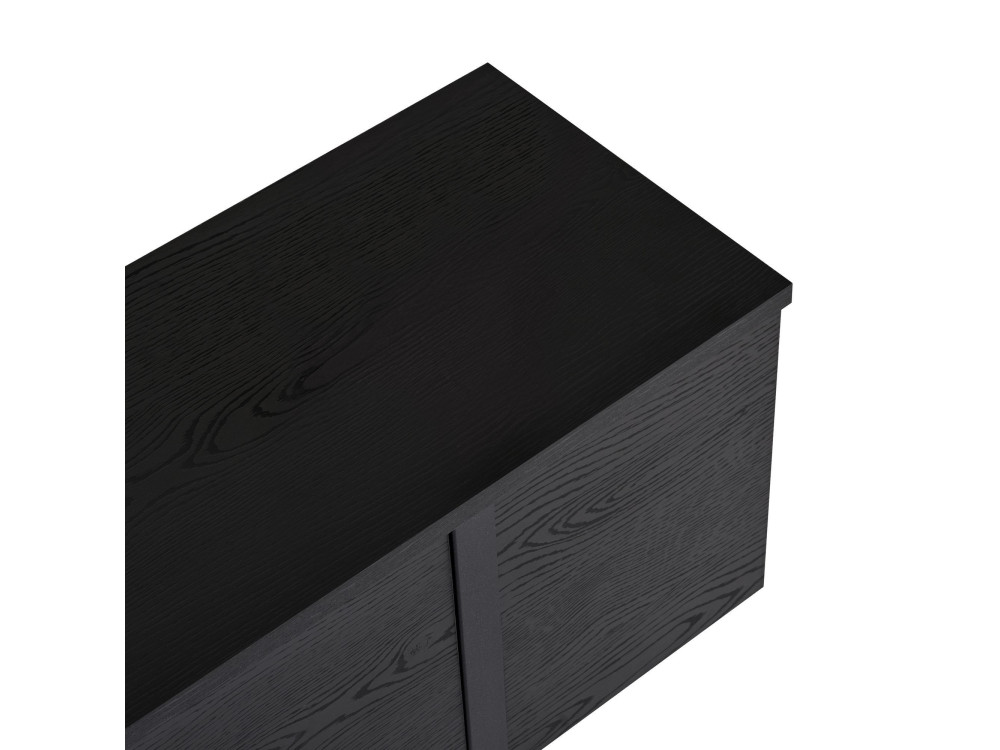 Onera" houten TV-standaard - 180 x 30 x 50 cm - Zwart / Zwart hout