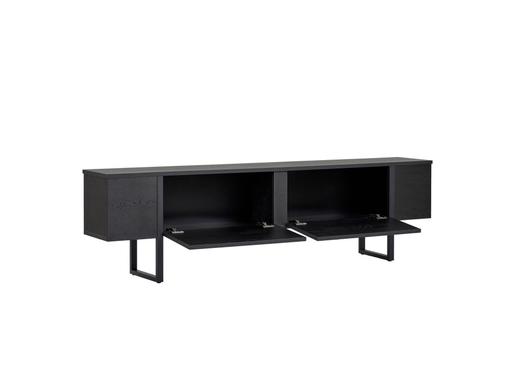 Onera" houten TV-standaard - 180 x 30 x 50 cm - Zwart / Zwart hout