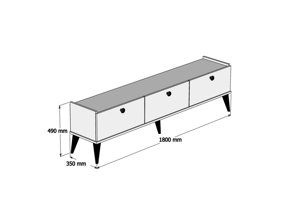 Lidya" houten TV-meubel - 180 x 35 x 49 cm - Bruin