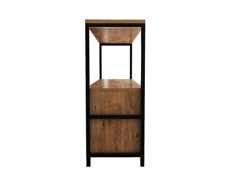 Houten dressoir "Nero" - 120 x 30 x 75 cm - Zwart Atlantisch grenen